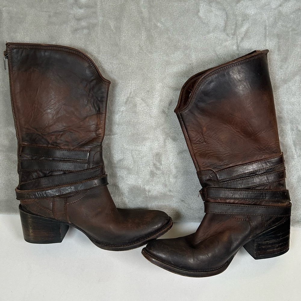 Freebird by Steven pikes wrap strap leather buckle boots - Picture 12 of 12